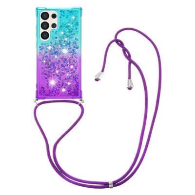Samsung Galaxy S24 Ultra (SM-S928) „Strap“ Shine kieto silikono TPU mėlynas violetinis dėklas - nugarėlė | Priedai.lt