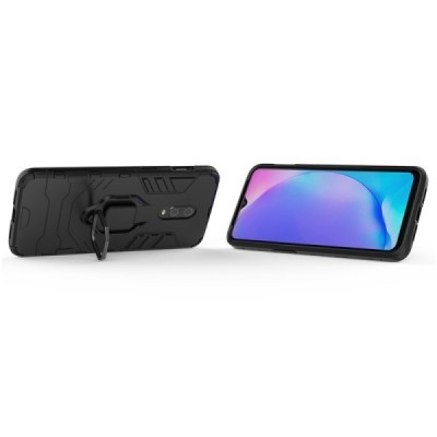 Sustiprintos apsaugos „Kickstand“ OnePlus 7 juodas kieto silikono (TPU) ir plastiko dėklas | Priedai.lt