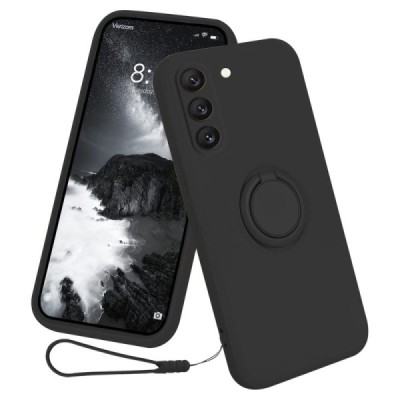 Samsung Galaxy S23 (SM-S911) „Ring“ Kickstand (TPU) juodas dėklas - nugarėlė | Priedai.lt
