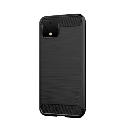 Google Pixel 4 „Mofi“ Carbon kieto silikono TPU juodas dėklas - nugarėlė | Priedai.lt