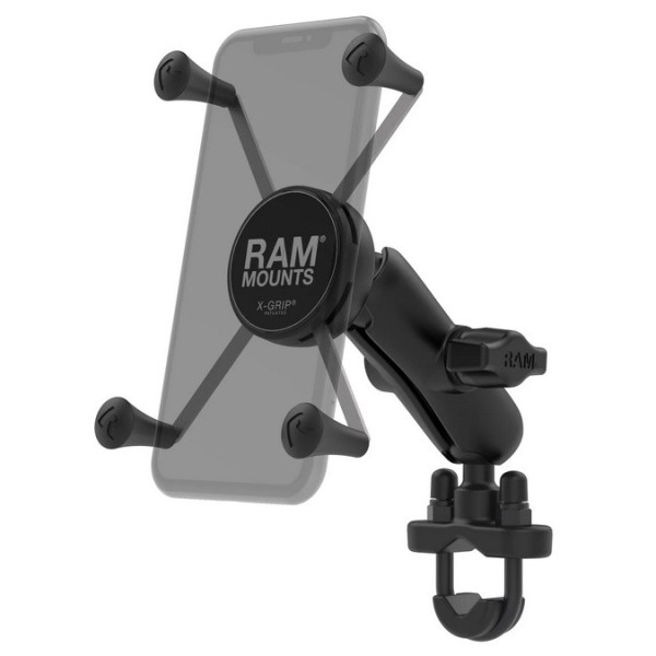 „RAM Mounts“ X-Grip U-Bolt Base telefono laikiklis motociklui / dviračiui (tvirtinamas prie vairo) - juodas