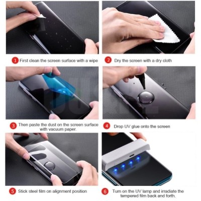 OnePlus 8 Pro „Amorus“ UV Liquid sustiprintos apsaugos skaidrus pilnai dengiantis apsauginis ekrano stiklas | Priedai.lt