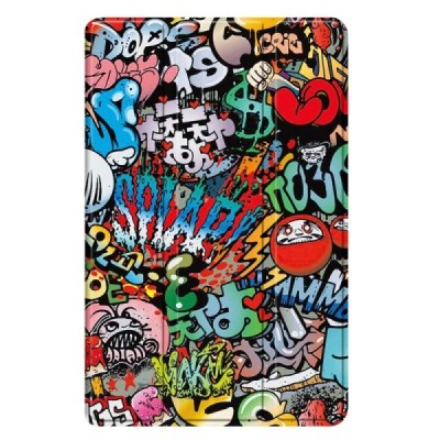Samsung Galaxy Tab A11+ / A9+ flip "Street Art" colorful case - book | Priedai.lt