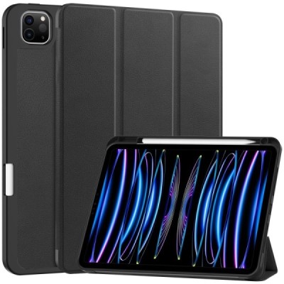 Apple iPad Pro 11 (2025) / 11 (2024) flip black leather case - book with stylus slot | Priedai.lt