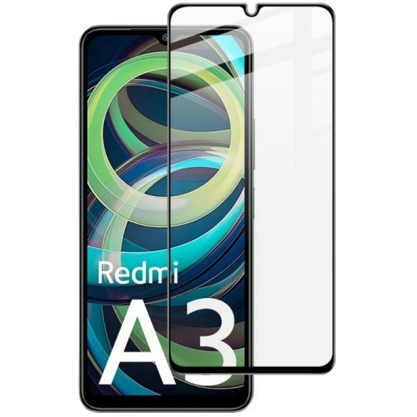 „Imak“ Tempered Glass pilnai dengiantis apsauginis ekrano stiklas 0.2 mm - juodas (Redmi A3 / Poco C61)