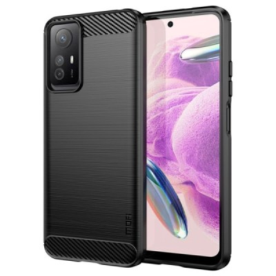 Xiaomi Redmi Note 12S „Mofi“ Carbon kieto silikono TPU juodas dėklas - nugarėlė | Priedai.lt