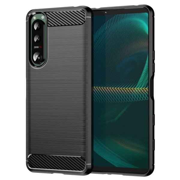 „Carbon“ kieto silikono (TPU) dėklas - juodas (Xperia 5 III)