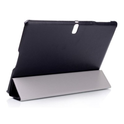 Samsung Galaxy Tab S 10.5 (T805, T800) atverčiamas juodas odinis dėklas - knygutė / Priedai.lt