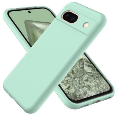 Google Pixel 8A Shell hard liquid silicone (TPU) green case - cover | Priedai.lt