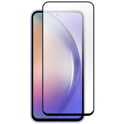 Samsung Galaxy A55 (A35) „Rurihai“ 9H full coverage protective screen glass - black 2.5D | Priedai.lt