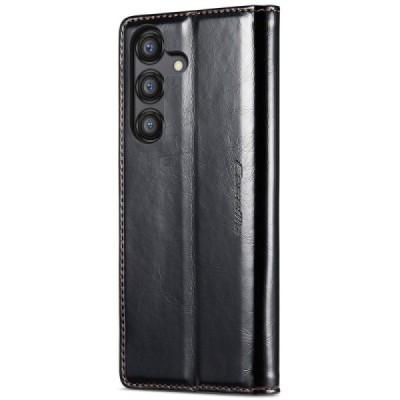 Samsung Galaxy A55 5G (SM-A556) CaseMe Leather Solid Flip Case Book - Black | Priedai.lt