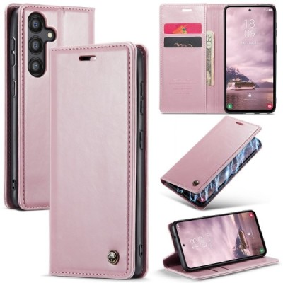 Samsung Galaxy A55 5G (SM-A556) CaseMe Leather Solid Flip Case Book - Pink | Priedai.lt