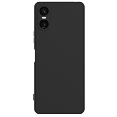 Sony Xperia 10 VI Shell hard liquid silicone (TPU) black case - cover | Priedai.lt
