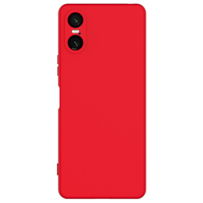 Sony Xperia 10 VI Shell hard liquid silicone (TPU) red case - cover | Priedai.lt