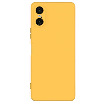 Sony Xperia 10 VI Shell hard liquid silicone (TPU) yellow case - cover | Priedai.lt