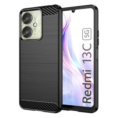 XIaomi Redmi 13C / Poco C65 "Carbon" hard silicone (TPU) black case - cover | Priedai.lt