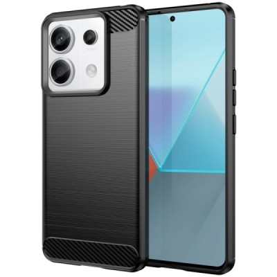 Xiaomi Redmi Note 13 Pro 5G / Poco X6 5G "Carbon" hard silicone (TPU) black case - cover | Priedai.lt