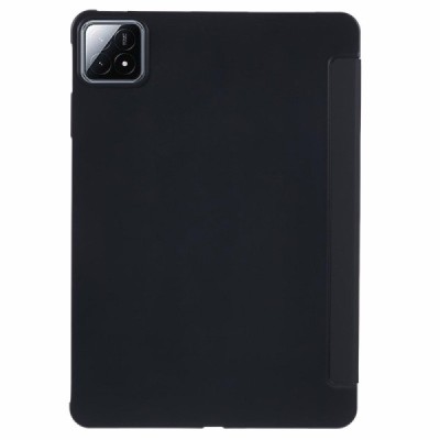 Xiaomi Pad 6S Pro solid flip black leather case - booklet (foldable) | Priedai.lt