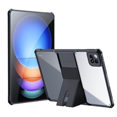 Xiaomi Pad 6S Pro „XUNDD“ transparent black bordered hard silicone TPU acrylic case - back | Priedai.lt
