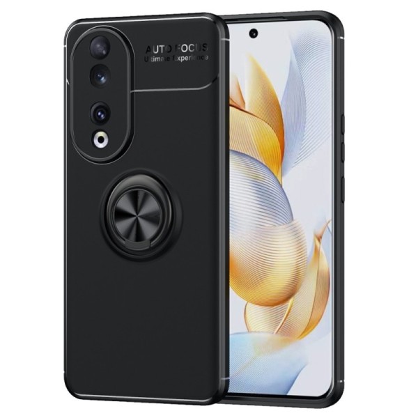 „FOCUS“ Kickstand hard silicone (TPU) case - black (Honor 90)