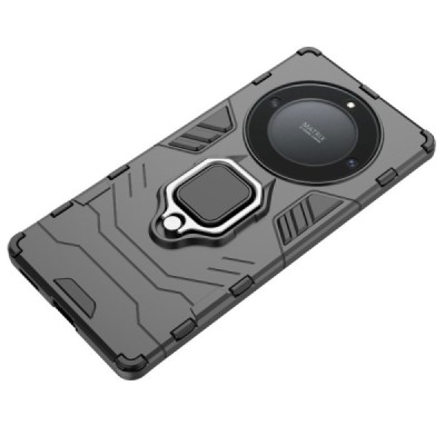 Enhanced protections „Kickstand“ Huawei Honor Magic 5 Lite (Honor X40, X9a) black hard silicone (TPU) and plastic case | Priedai