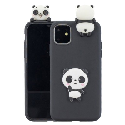 Apple iPhone 11 Pro „Squezy“ Panda hard silicone TPU black case - back | Priedai.lt