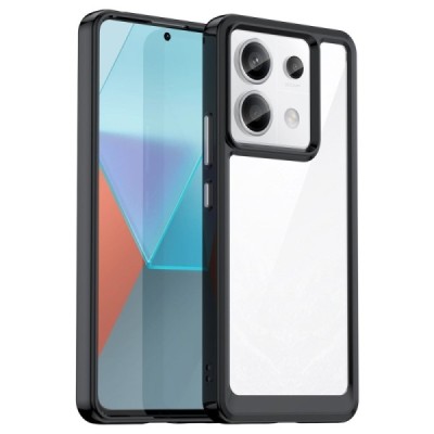 Xiaomi Redmi Note 13 Pro 5G (Poco X6 5G) Fashion clear black bordered hard silicone (TPU) case | Priedai.lt