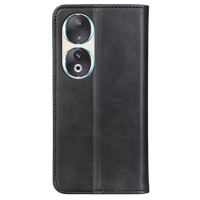 Huawei Honor 90 „Split“ black leather flip case - booklet | Priedai.lt