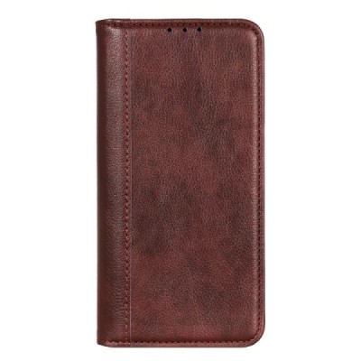 OnePlus 12R (Ace 3) brown leather flip case - booklet with magnet | Priedai.lt