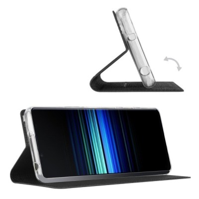 Sony Xperia 10 VI „Vili“ flip-up black case | Priedai.lt