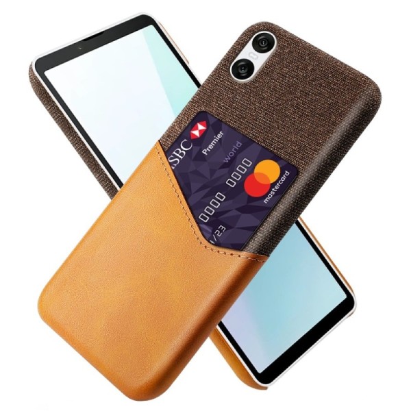 „KSQ“ Shell case with pocket - brown (Xperia 10 VI)