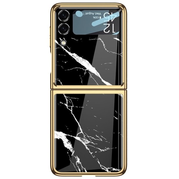 „GKK“ Marble plastic case - black / gold (Galaxy Z Flip3)