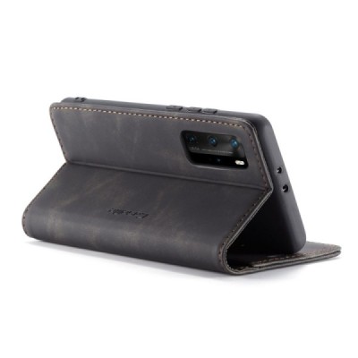Huawei P40 Pro CaseMe Retro Solid Flip Case Book - Black | Priedai.lt