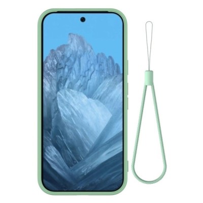 Google Pixel 9 Shell hard liquid silicone (TPU) case green - cover | Priedai.lt