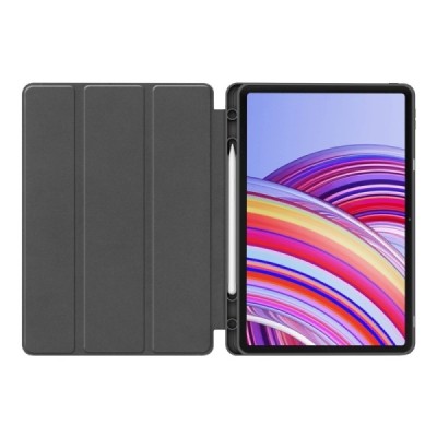 Xiaomi Redmi Pad Pro (Poco Pad) flip-up black leather case - notebook with a place for the pen | Priedai.lt