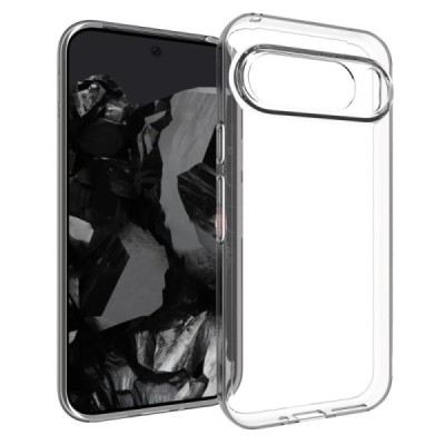 Google Pixel 9 (9 Pro) hard silicone (TPU) clear, transparent case - cover | Priedai.lt