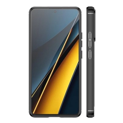 Xiaomi Poco X6 Pro 5G (Redmi K70E) "Carbon" hard silicone (TPU) black case - cover | Priedai.lt