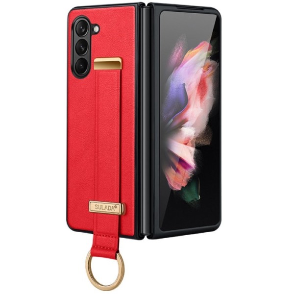 „Sulada“ Leather Kickstand case - red (Galaxy Fold6)
