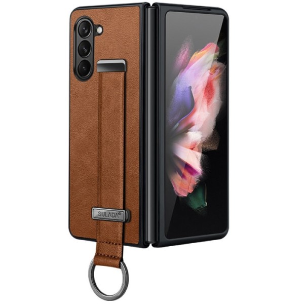 „Sulada“ Leather Kickstand case - brown (Galaxy Fold6)