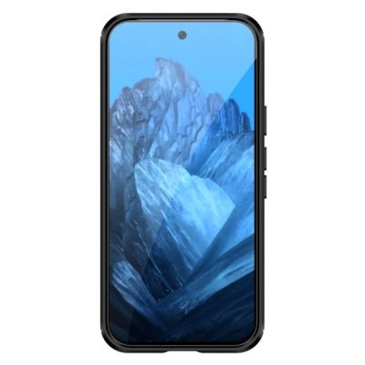 Google Pixel 9 (9 Pro) "Carbon" hard silicone (TPU) black case - cover | Priedai.lt