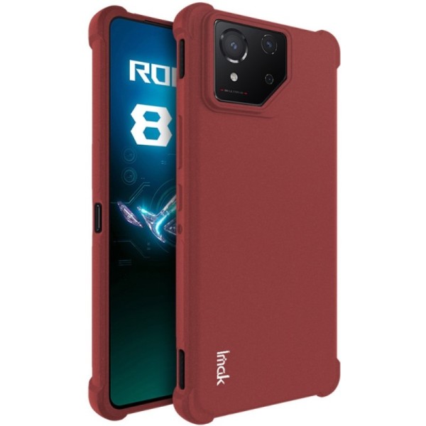 „Imak“ reinforced protection hard silicone (TPU) case - burgundy (Rog Phone 8 / 8 Pro)