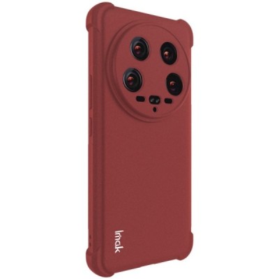 Xiaomi 14 Ultra Imak reinforced protection hard silicone TPU burgundy case - back | Priedai.lt