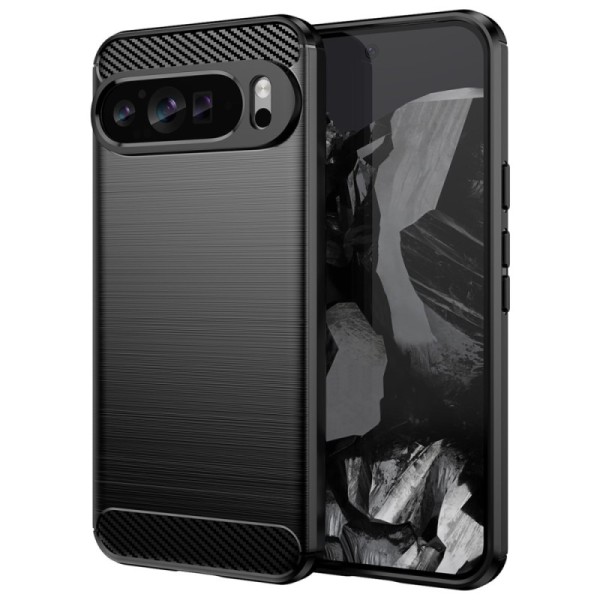 "Carbon" hard silicone (TPU) case - black (Pixel 9 Pro XL)