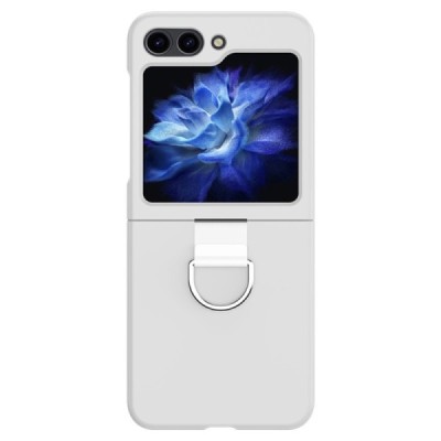 Samsung Galaxy Flip7 FE / Flip6 „Ring“ plastic white case - back | Priedai.lt