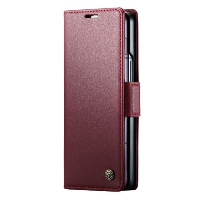 Samsung Galaxy Fold6 5G (SM-F956B) „CaseMe“ Leather solid flip burgundy leather case - booklet | Priedai.lt