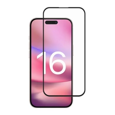 Apple iPhone 16 „Mocolo“ 2.5D 9H Tempered reinforced protection black full coverage protective screen glass 0.26 mm | Priedai.lt