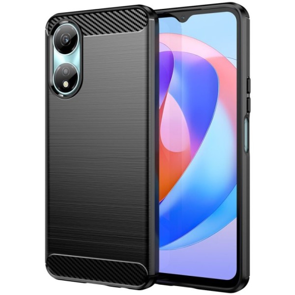 "Carbon" hard silicone (TPU) case - black (Honor X5 Plus)