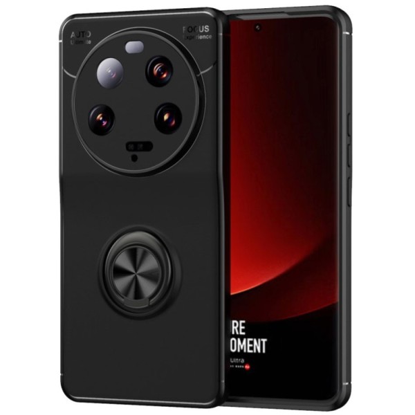"FOCUS" Kickstand hard silicone (TPU) case - black (Xiaomi 13 Ultra)