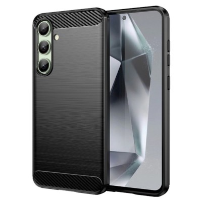 Samsung Galaxy S24 FE (SM-S721) "Carbon" hard silicone (TPU) black case - cover | Priedai.lt