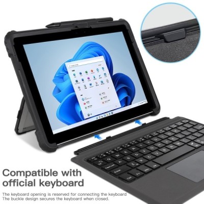 Microsoft Surface Pro 11, 10, 9 reinforced protection Transparent kickstand case cover | Priedai.lt